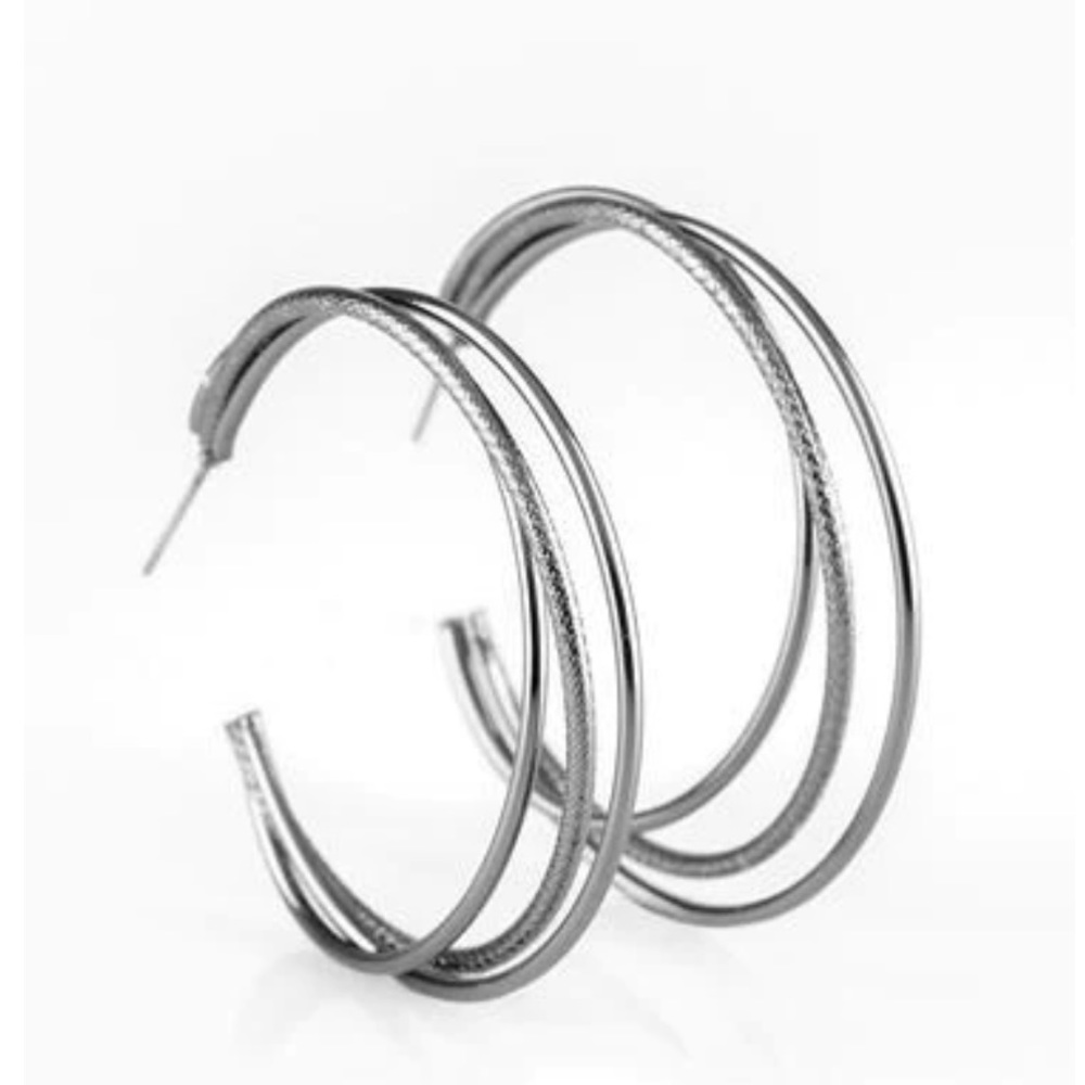 Gunmetal Hoop Earrings
